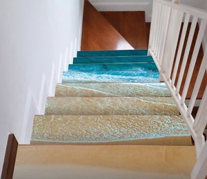 3D Simple Beach A187 Stair Risers Decoration Photo Mural Vinyl Wallpaper Vera - Bild 1 von 6