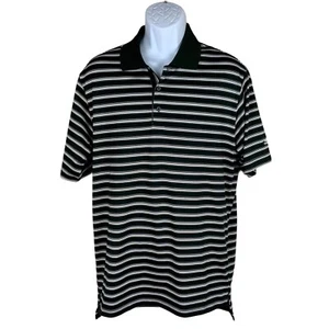 Adidas ClimaLite Black Striped Golf Polo Shirt Men’s Size Large Short Sleeve - Picture 1 of 8