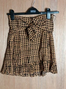 Free People Suri Brown Arrow Print Skirt *Converts to a top* Size XS - Picture 1 of 8
