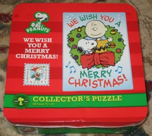 Peanuts We Wish You A Merry Christmas Collector’s Puzzle 18 x 24 Inch 550 Pc Tin - Picture 1 of 4