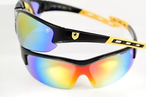 Khan übergroße Herren Sport Sonnenbrille wechselnde Farbgläser Pending Light 1091 - Bild 1 von 1