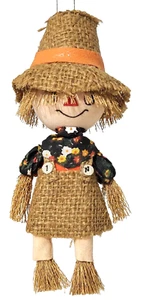 Straw Harvest Burlap Scarecrow Cute Hanging Doll Fall Autumn Halloween Ornament - Picture 1 of 3