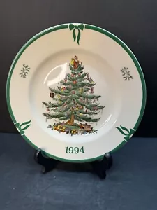 Spode England Christmas Tree 1994 Green Trim Christmas Plate With Box - Picture 1 of 6