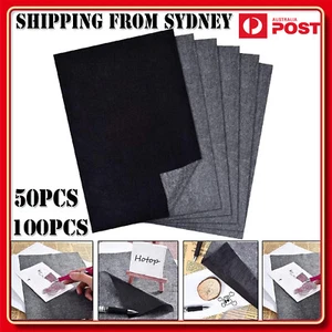 50/100 Sheets Carbon Paper Transfer Copy Graphite Tracing A4 Wood Canvas Art AU - Picture 1 of 13
