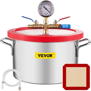 VEVOR 1.5 Gallon Vacuum Chamber Stainless Steel kit HVAC Silicone gasket Durable - Picture 1 of 12