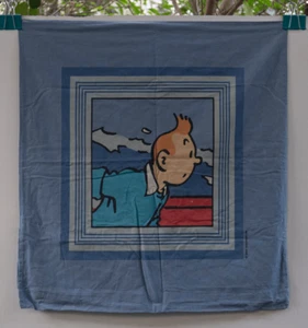 Funda de almohada vintage 1998 Tin Tin Coke en stock 23 pulgadas x 24 pulgadas - Imagen 1 de 9