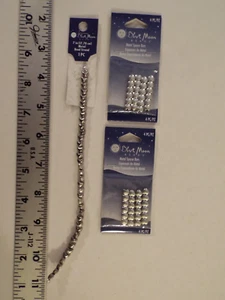 LOT-BLUE MOON SILVER METAL BEADS-7" BEAD STRAND-TINY HEARTS-SPACER BARS-RARE*** - Picture 1 of 6