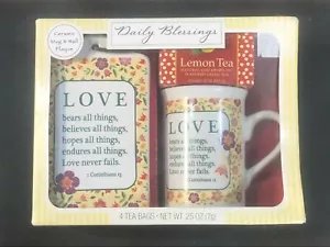 Daily Blessings CERAMIC MUG and WALL PLAQUE Gift SET Love 1 CORINTHIANS 13 New - Picture 1 of 2