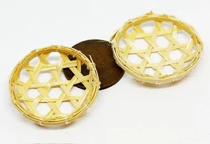 Puppenstube 2 Bambus Dampfgarer Körbe Durchmesser Maßstab 1:12 Zubehör N tumdee - Bild 1 von 2