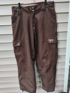 Vtg Morrow Snowboarding pants corduroy brown womens L (34x33) 👌 Condition - Picture 1 of 17