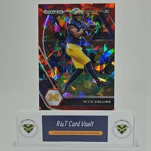 2021 Panini Prizm Draft Picks - Nico Collins #114 Red Ice Prizm (RC) - Picture 1 of 2