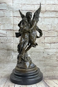 Sinnlicher Amor Psyche Eros Aphrodite Venus geflügelte Liebhaber Kunst Bronze Marmor Figur - Bild 1 von 10