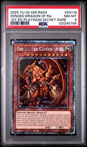 Yugioh Winged Dragon Of Ra RA04-EN118 Platinum Secret Rare PSA 8 - Picture 1 of 2