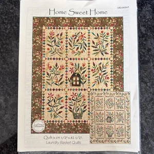Home Sweet Home Applikation Quilt Muster von Wäschekorb Quilts 64,5" x 82,5" - Bild 1 von 5
