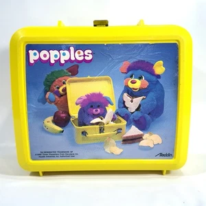 Vintage 1986 Aladdin Popples Plush Toys Yellow Lunchbox Lunch Box - No Thermos - Picture 1 of 7