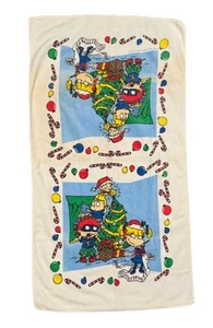 Vintage 90s Nickelodeon Christmas Towel Tommy & Friends 21” X 39” RARE - Picture 1 of 3