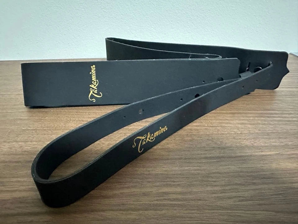 Takamine pulseira de couro preto ajustável acessórios confortáveis feitos E314 - Imagem 1 de 4