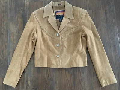 Cripple Creek Women's M Suede Leather Jacket Western Studded Cowgirl Rodeo Tan - Image 1 of 4