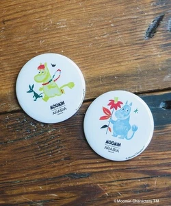 BEAMS x Moomin Arabia Limited Edition Can Badges Set Moomin & Snorkmaiden Japa - Picture 1 of 11