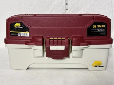 Plano One Tray Tackle Box 6201-06 Dual Top Access Red White Utility Box - Image 1 of 4