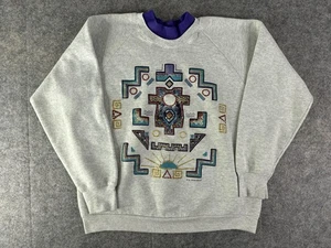 Vintage Fruit of the Loom Sweater Mens Large Aztec Southwestern Crewneck 90s - Picture 1 of 10