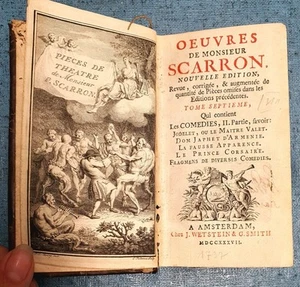 1737 Oeuvres De Monsieur Scarron Comedies French Rarity Antique Book HTF - Picture 1 of 7