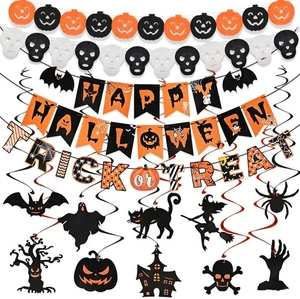 Halloween Party Deko Set, Wiederverwendbar Halloween Indoor Deko Set - Bild 1 von 4