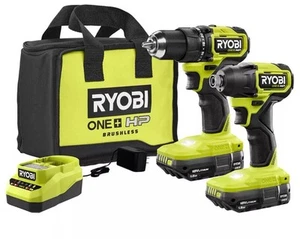 Ryobi ONE+ HP 18V 2-Tool Kit 1/2" Drill/1/4" Driver +2 Batteries & Charger - Picture 1 of 1