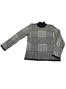 Joseph A. Sweater Women’s Size Small Long Sleeve Black And White High Collar EUC - Picture 1 of 7