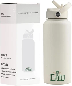 Botella de agua aislada de acero inoxidable 32 oz hidratación exterior libre de BPA nueva - Imagen 1 de 6