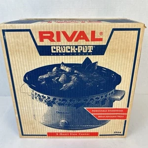 Vintage Rival Crock Pot Slow Cooker 4 Quart Model 3504 Stoneware ~ NEW IN BOX! - Picture 1 of 4