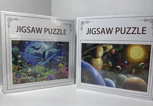 2 Jigsaw Puzzle 500 Pieces Space Solar System, Ocean Coral New Unopened SEALED - Picture 1 of 5