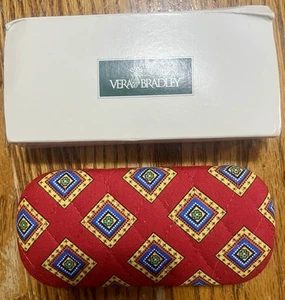 VERA BRADLEY Eyeglass Clamshell Case ~VILLA RED-Retired Pattern~NEW IN BOX - Picture 1 of 3