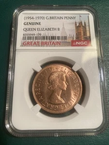 Great Britain 1962 Penny NGC Brilliant Genuine Lustrous Certified Rare Slabbed - Picture 1 of 2