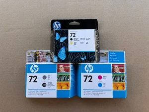 CABEZALES DE IMPRESIÓN HP 72 originales de 3 piezas DesignJet C9380A C9383A C9384A 2008-2012 - Imagen 1 de 2