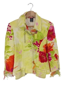 ROBERTA SCARPA Blazer corto Donna Blazer Taglia IT 42 giallo pallido-rosso-verde - Foto 1 di 5