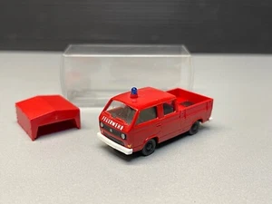 Volkswagen VW T3 Transporter Feuerwehr Doka Pritsche Doppelkabine Roco H0 1:87 - Bild 1 von 12