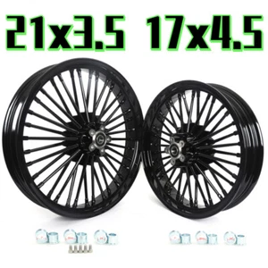 21X3.5 17X4.5 Fat Spoke Wheels Tubeless Rims for Harley Dyna Fat Bob Wide Glide - Bild 1 von 12
