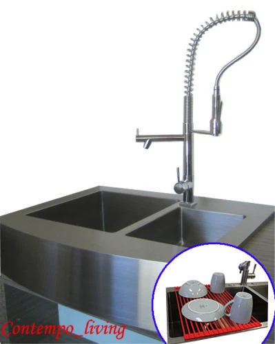 Fregadero de cocina de delantal de granja de acero inoxidable de 36" 16 gauge Doble tazón Foto 1 de 1