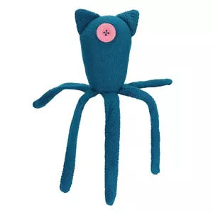 Coraline Crocheted One-Eyed Octopus Doll– Bright Turquoise, Handmade Collectible - Picture 1 of 3
