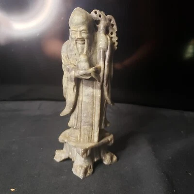 Antigua estatua china de monje jigong tallada en piedra hombre sabio Foto 1 de 4