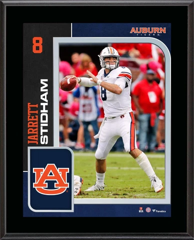 Jarrett Stidham Auburn Tigers 10.5" x 13" Sublimated Player Plaque Cover