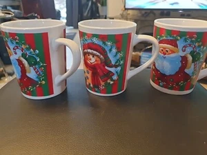 Vintage Premier Christmas Mugs X3 - Picture 1 of 5