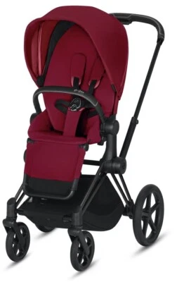 Carrinho Cybex Platinum Priam preto fosco quadro com assento vermelho verdadeiro $1.200 novo - Imagem 1 de 4