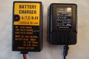 VINTAGE JAPANESE RC BATTERY CHARGERS, 6, 7.2 & 8.4 VOLT RARE SAWADA CHARGERS VGC - Picture 1 of 6