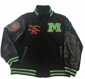 Imperious Mens Black Wool Blend Faux Leather Lettermen Varsity Bomber Jacket 3XL - Picture 1 of 11