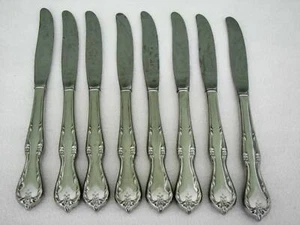 Lote 8 Cuchillos EE. UU. Internacional Plata VICTORIAN CHARM Insico Cubiertos de Acero Inoxidable - Imagen 1 de 2
