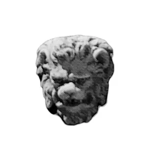 Testa di Leone Pannello Decorativo in Terracotta Italiana Grigio Lava H 20cm - Imagen 1 de 2