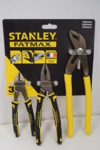 New Stanley Made in FRANCE 3pc Pliers Set. Diagonal Cutter, Linesman, Slip-Joint - Picture 1 of 12