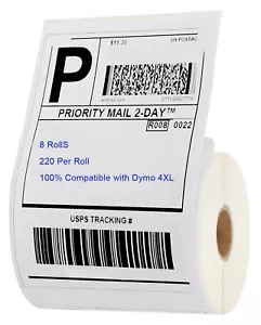 8 Rolls 220/Roll Thermal Shipping Labels 4X6 USPS 1744907 Dymo 4XL Compatible - Picture 1 of 5